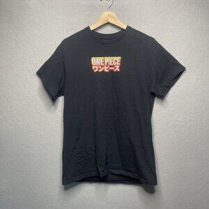 One Piece Anime Graphic T-Shirt Medium Black Crew Neck Short Sleeve